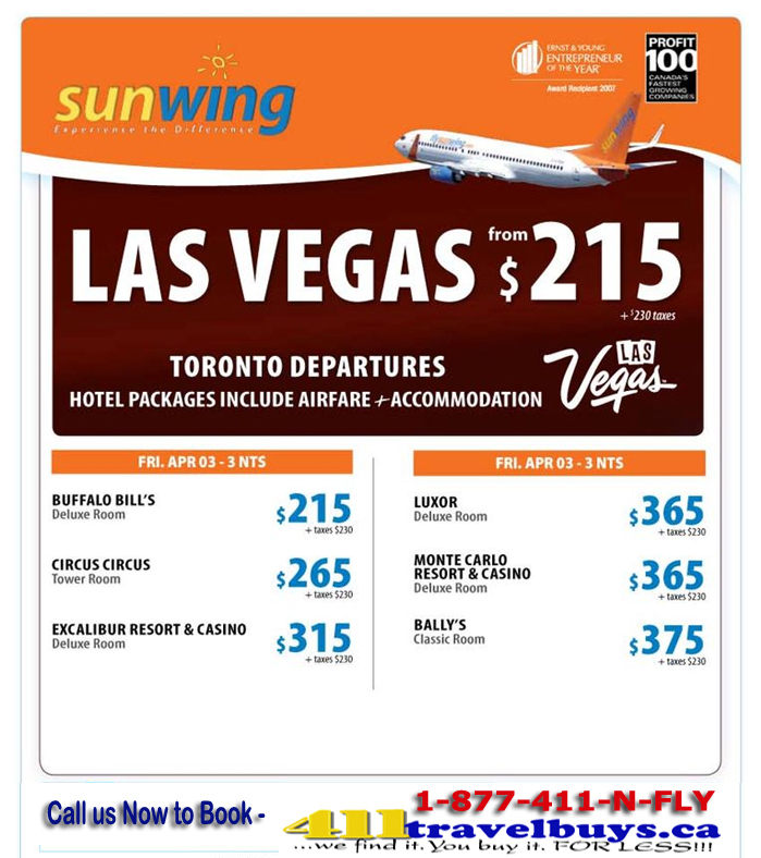Sunwing's  Current Las Vegas Promo