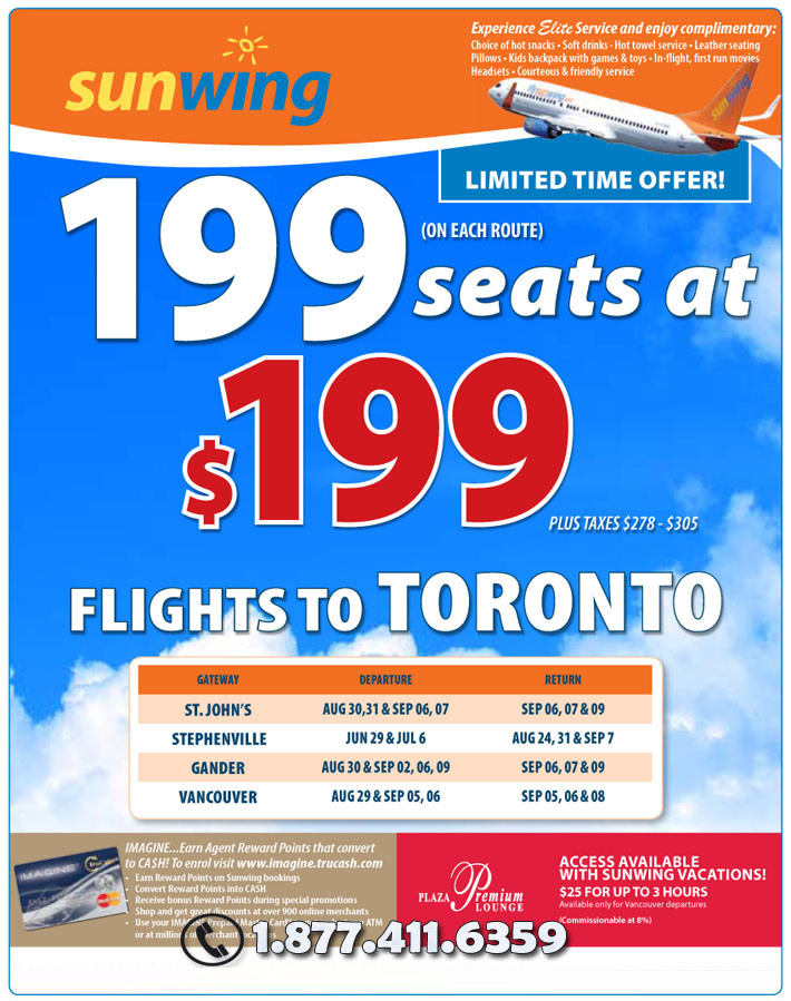 Sunwing Toronto Flight Deals Sunwing Vacations Specials - Cheap Canada Flight Deals