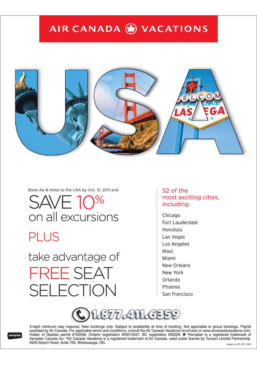 Air Canada USA Deals Air Canada Vacations Savings on USA Deals!