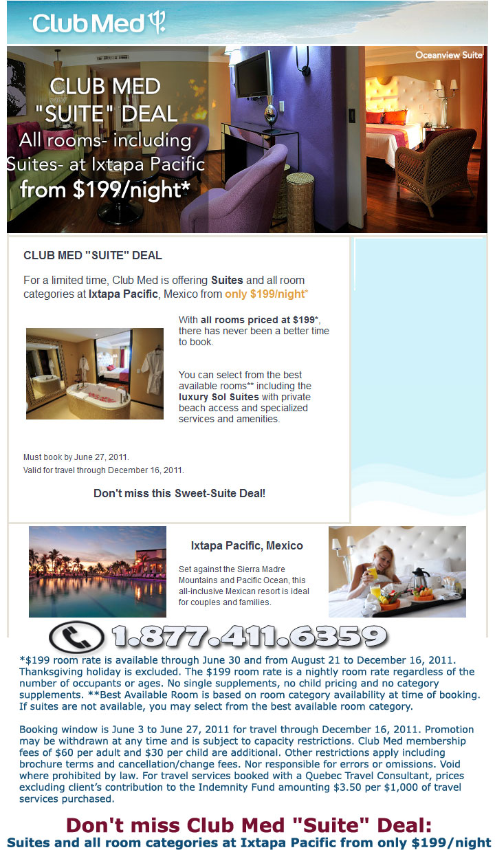 Club Med Suite Sale