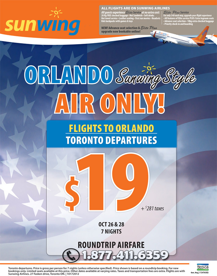 travel deals toronto to orlando