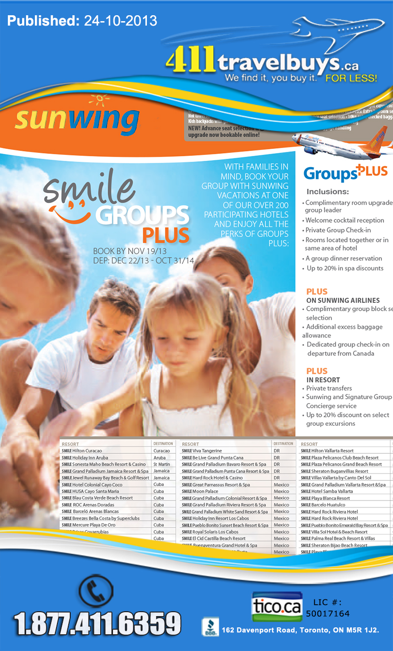 Sunwing Groups Deal